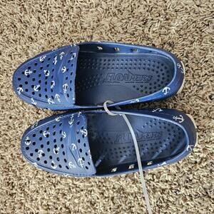 Floafers Navy Blue Anchor Pattern Casual Shoes